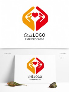 标志设计爱心科技公司LOGO设计企业标志