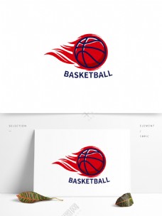 红色球篮球logo火焰篮球