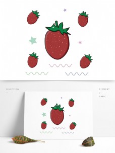 草莓装饰物矢量图片