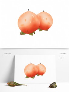 原创小清新手绘柿子插画元素