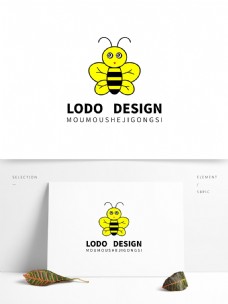 商品原创手绘可爱小蜜蜂食品商店logo设计
