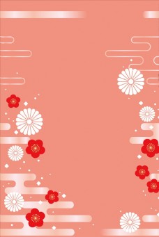 中国风设计日本风格淡彩花纹