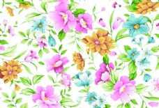 牡丹数码印花手绘花热带植物