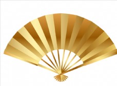 中国风设计金色扇子