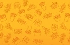 商品汉堡黄色餐饮背景