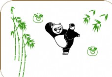 动漫图案功夫熊猫竹子竹叶