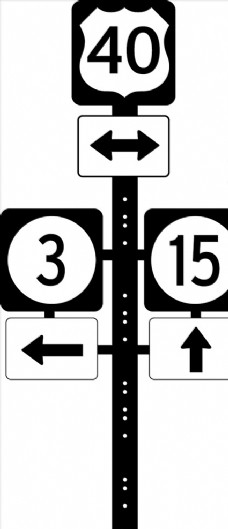 外国交通图标  前方道路指示
