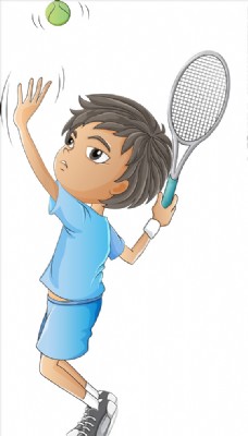 儿童卡通网球运动