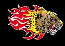 动物火焰动物图标系列火焰猎豹头像