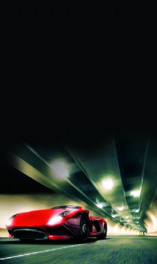 红色的汽车隧道