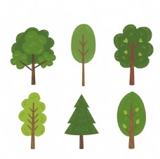 绿背景卡通树木