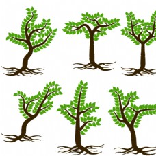 大自然卡通树木插图