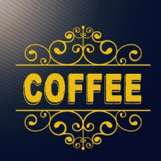 咖啡杯复古咖啡标签设计