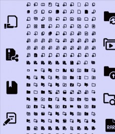 黑白线稿文件夹系统图标