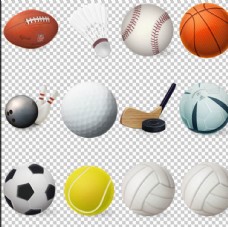 11种体育运动球类PN免扣素材