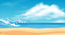 天空海滩插画