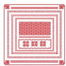 中式红色婚庆中式复古花纹边框