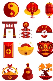 传统春节 图标设计 新年图标