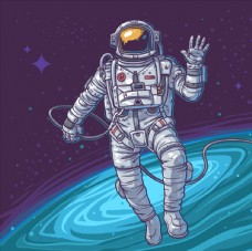 宇航员主题插画设计