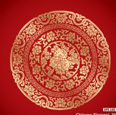 中式红色婚庆传统喜庆花纹