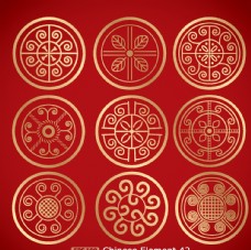 中式红色婚庆中式花纹图案