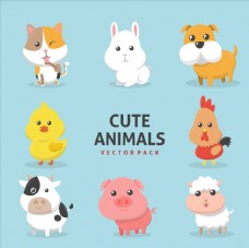 可爱小动物可爱卡通小动物插画设计