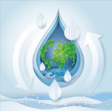 地球日保护水源插画