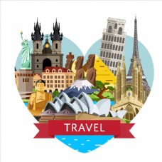 出国旅游海报环球旅行插画