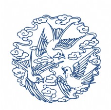 水墨中国风中国风青花瓷花纹图案