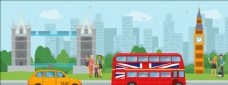 旅游签证英国插画