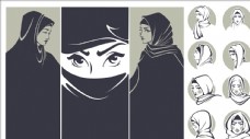 摩洛哥风情伊斯兰蒙面女人