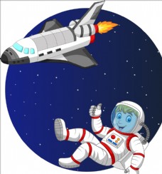 天空宇航员插画