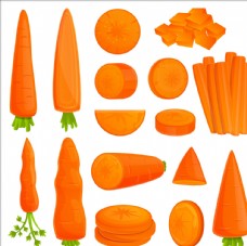 绿色蔬菜红萝卜插画