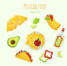 美食素材9款美味墨西哥食物矢量素材