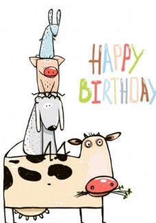 宠物猪卡通猪生日快乐