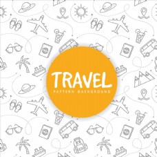 旅游签证手绘旅行图标背景底纹