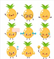 卡通菠萝Q版菠萝