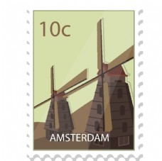 荷兰风车邮票