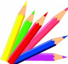 彩色铅笔卡通矢量图