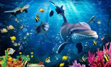 装饰品3D海洋馆海底