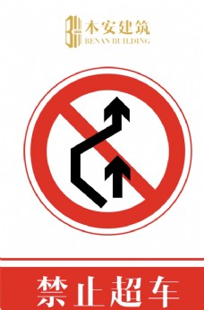 交通标识禁止超车交通安全标识