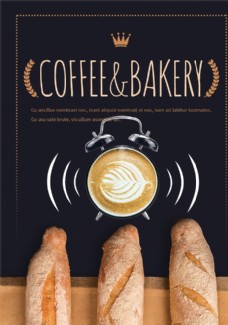 咖啡小麦面包海报PSD素材