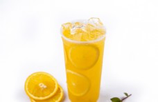 鲜榨柠檬橙汁摄影照片