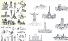 世界建筑手绘世界著名建筑