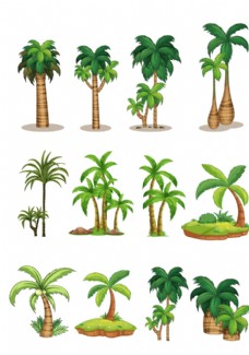 夏日卡通椰子树