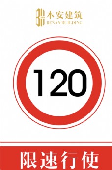 交通标识限速行使120公里交通安全标识