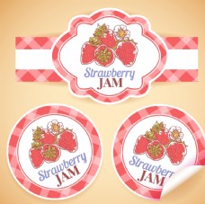 卡通菠萝草莓标签