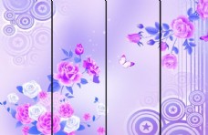 紫色花朵移门图案
