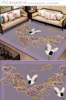 鹤舞云端新中式地毯设计