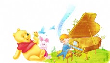 小熊维尼小猪弹钢琴的小孩
